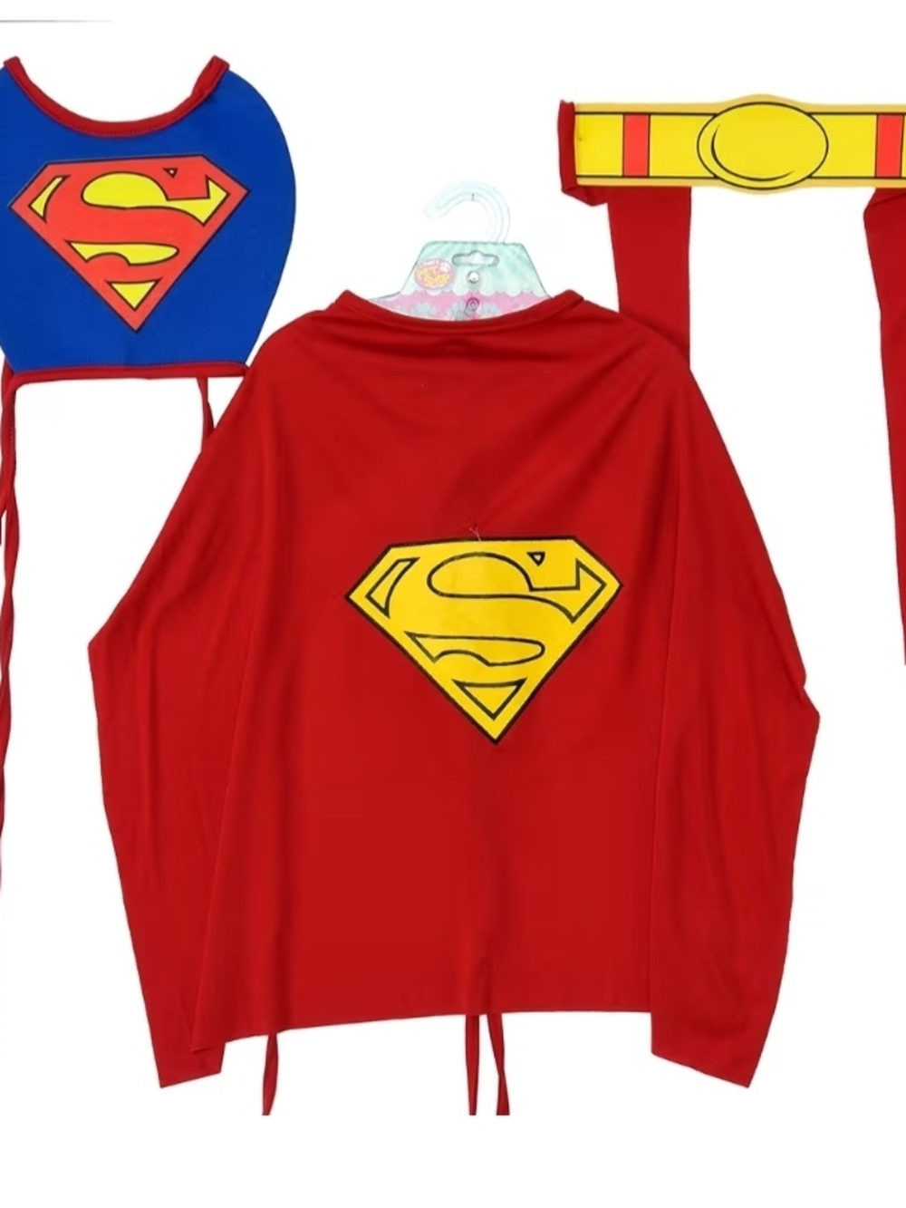XL DC Superhero Dog Cape and Chest Piece in Red, Blue, Yellow - Picture 3 of 7
